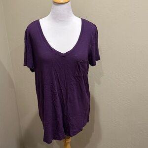 Torrid Deep Purple V-Neck Short Sleeve Top